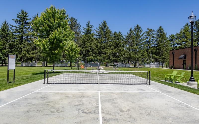 a tennis court with a net