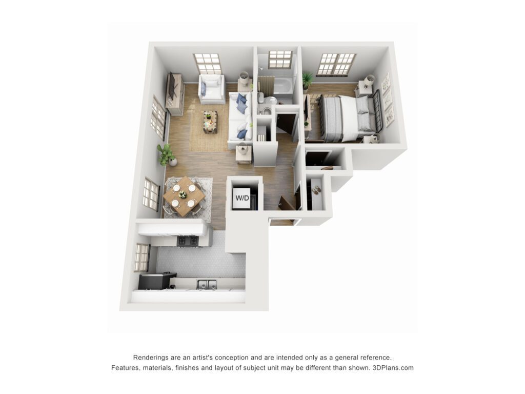 floor plan of 675 sqft apartment