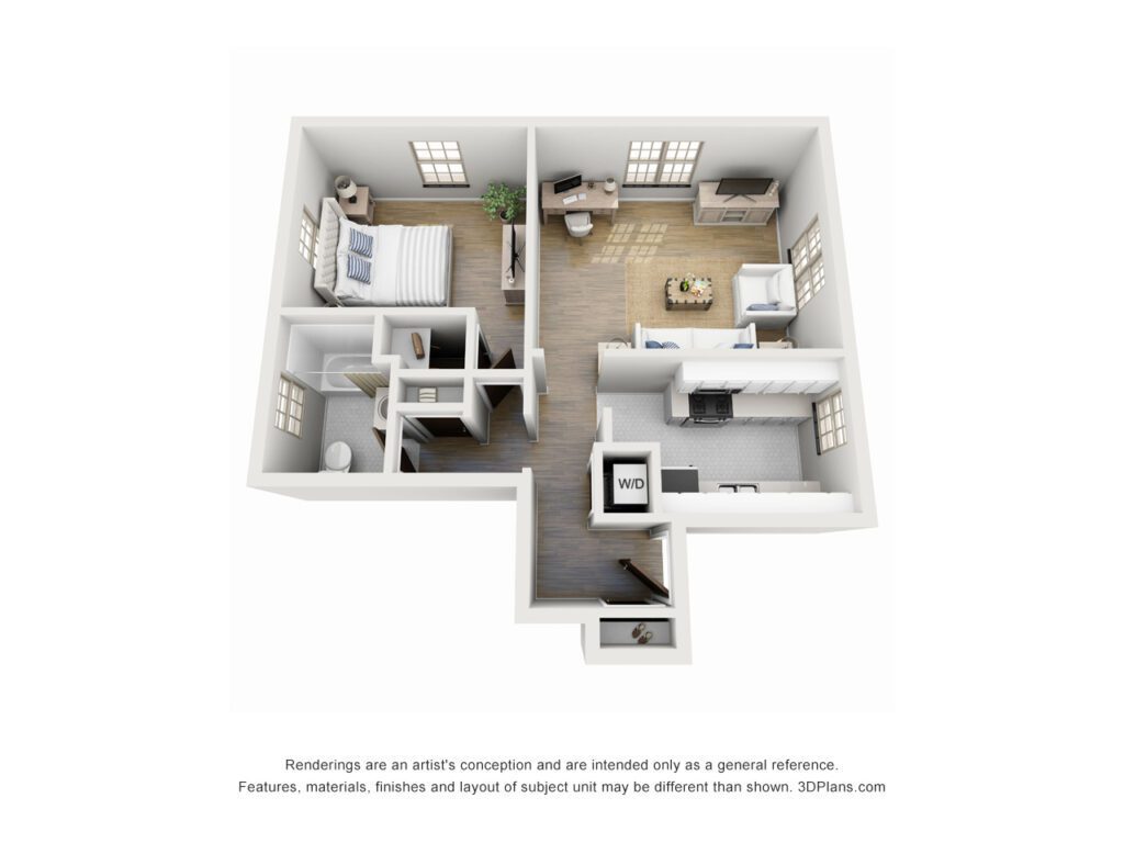 floor plan of 675 sqft apartment